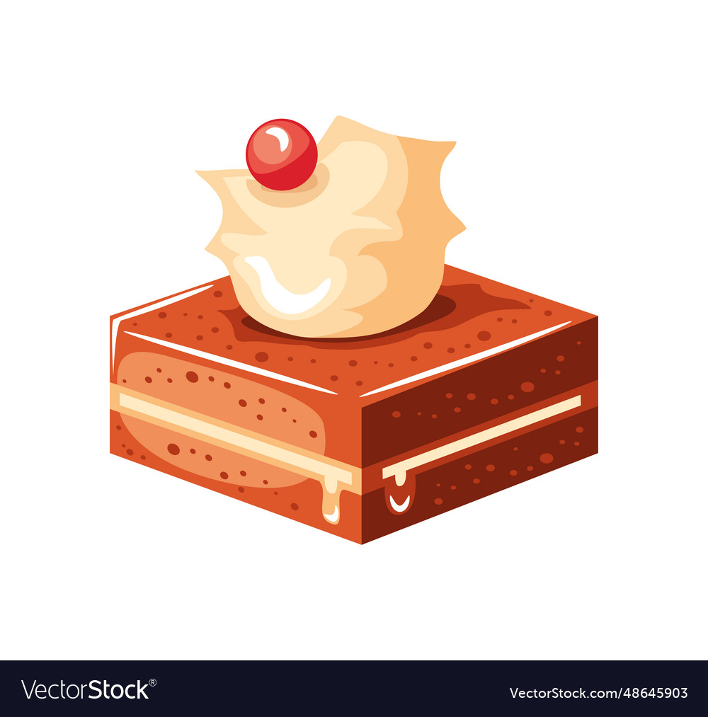 Dessert brownie and ice cream Royalty Free Vector Image