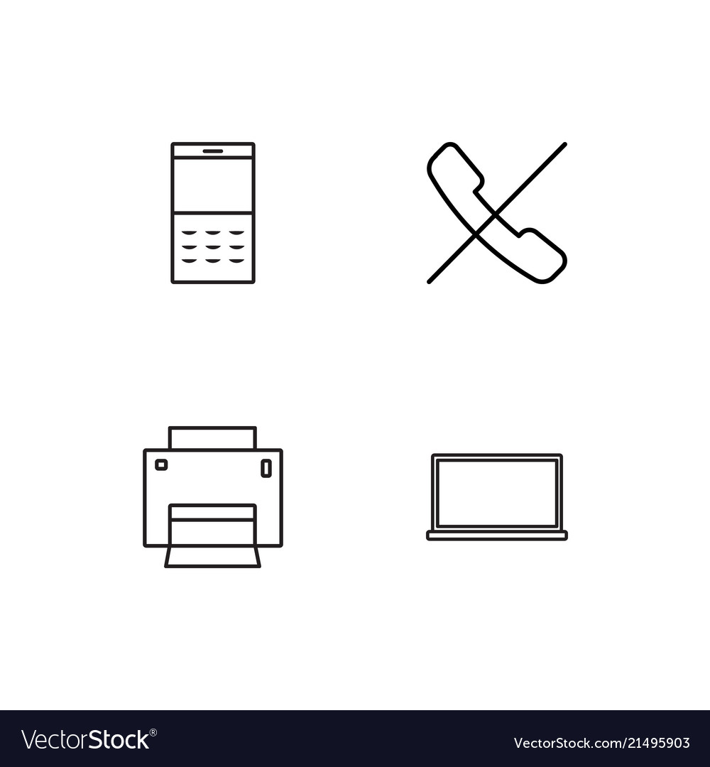 Electrical devices linear icons set simple