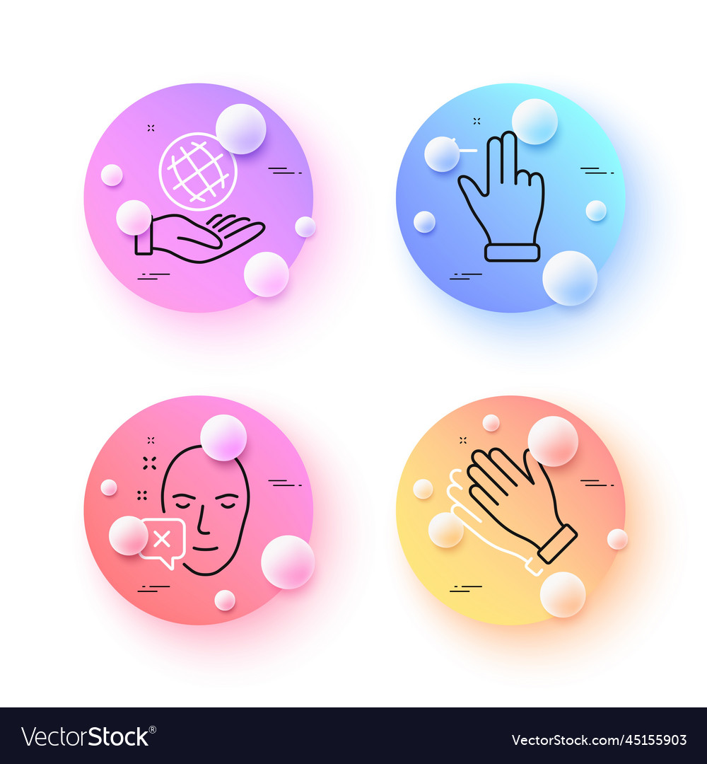 Face declined touchscreen gesture and clapping vector image Face declined touchscreen gesture and clapping