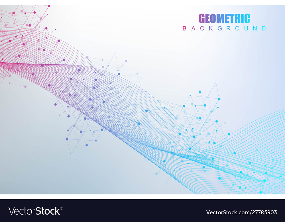 Geometric abstract background with connected line Vector Image Geometric abstract background with connected line