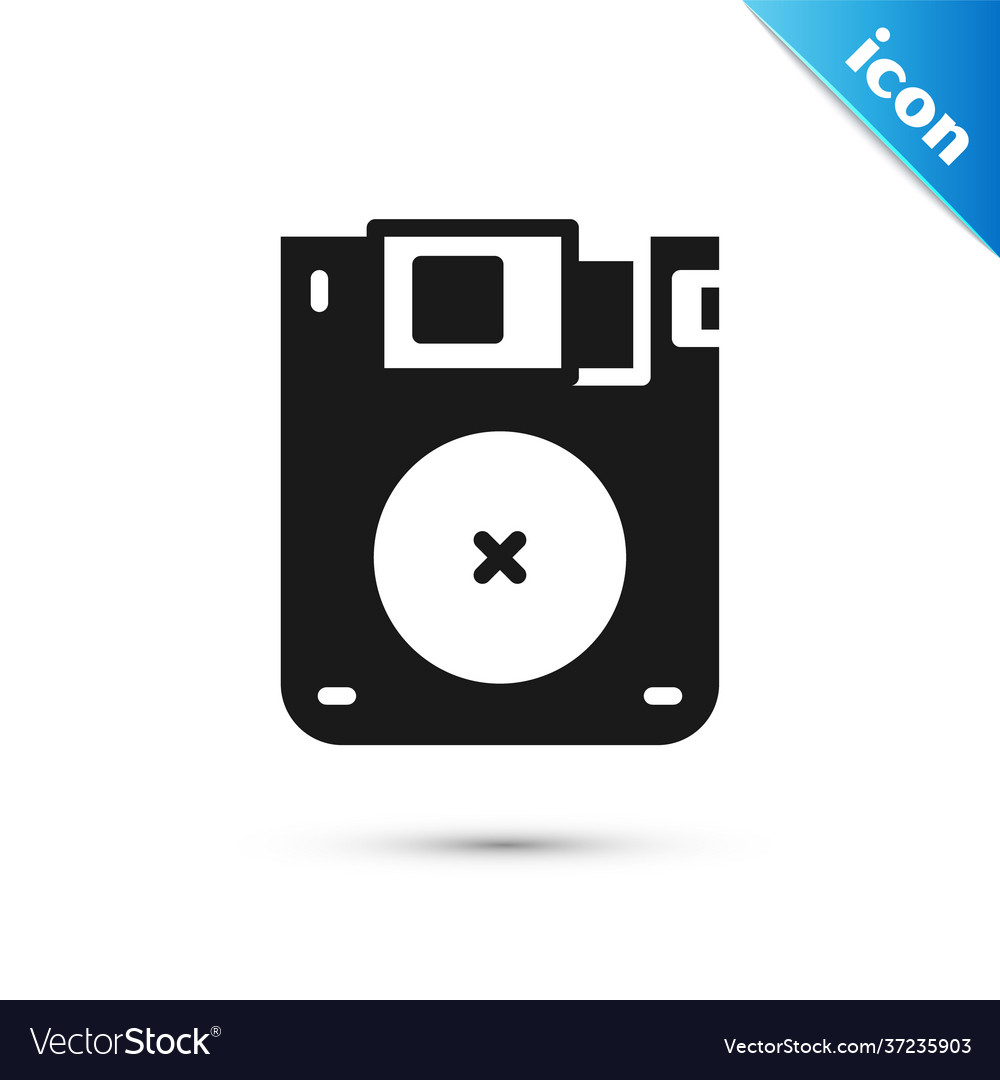 Grey floppy disk for computer data storage icon Vector Image Grey floppy disk for computer data storage icon