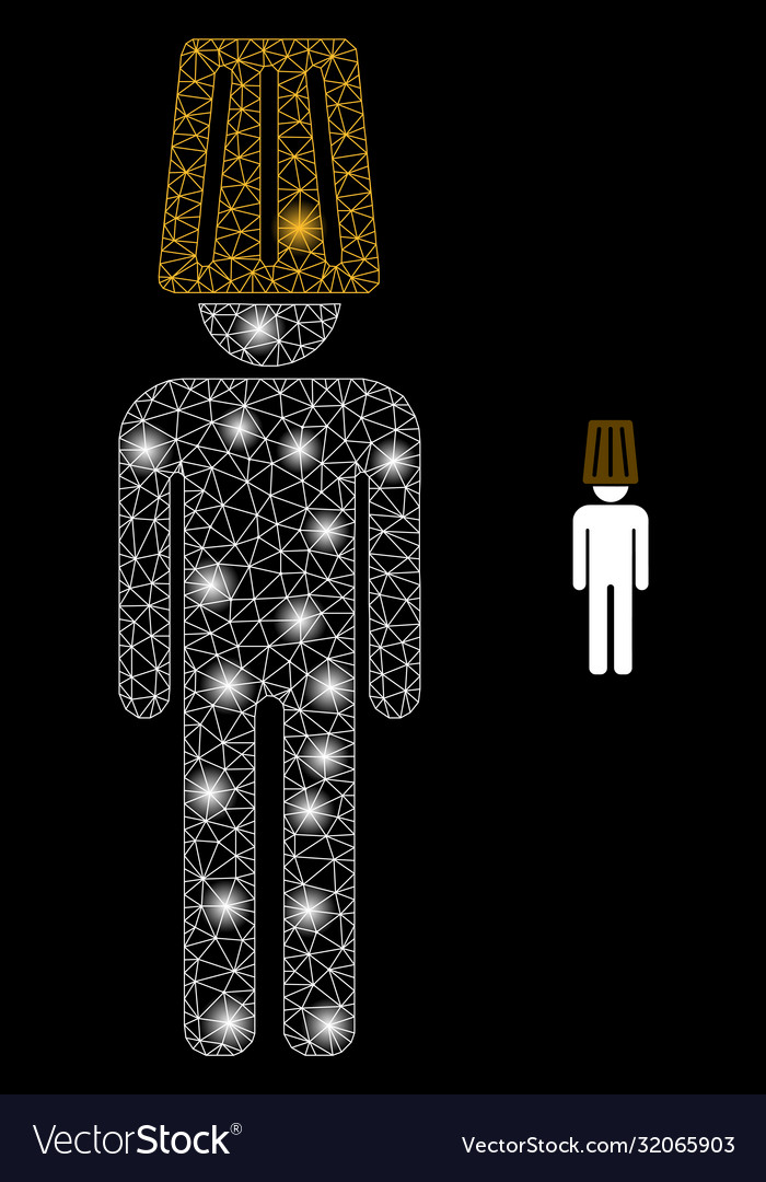 Idiot man - bright web net with lightspots vector image Idiot man - bright web net with lightspots