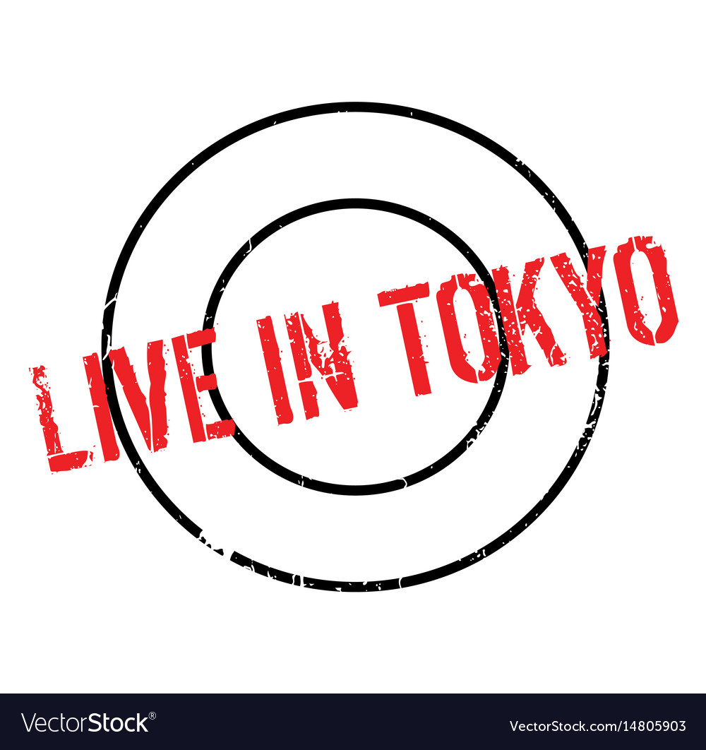 Live in tokyo rubber stamp Royalty Free Vector Image