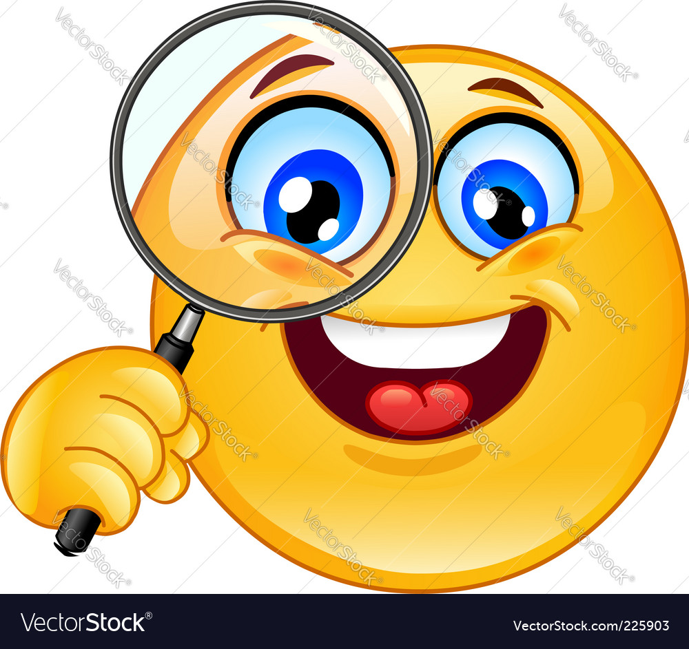 Magnifying glass emotion Royalty Free Vector Image
