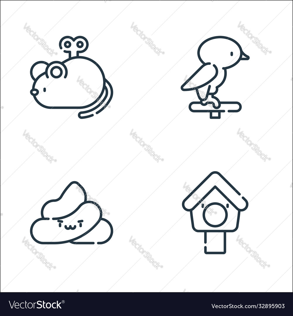 Pets line icons linear set quality