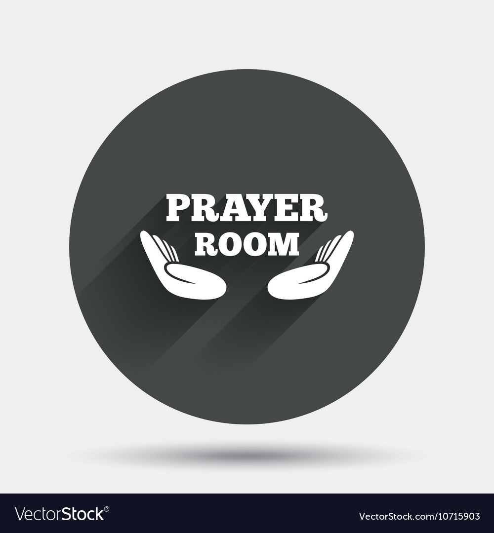 Prayer room sign icon religion priest symbol Vector Image