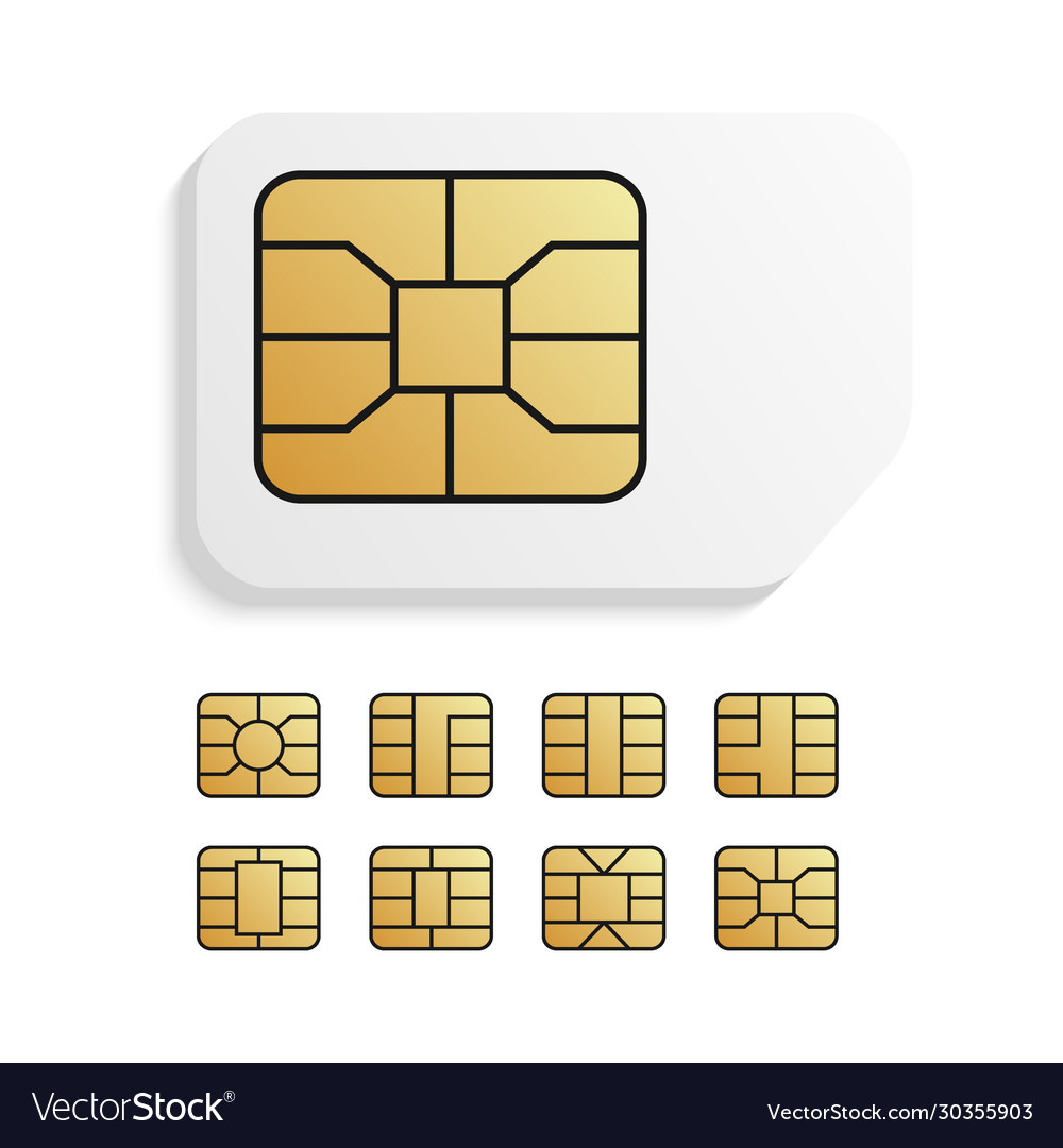 Realistic global phone card with different emv Vector Image