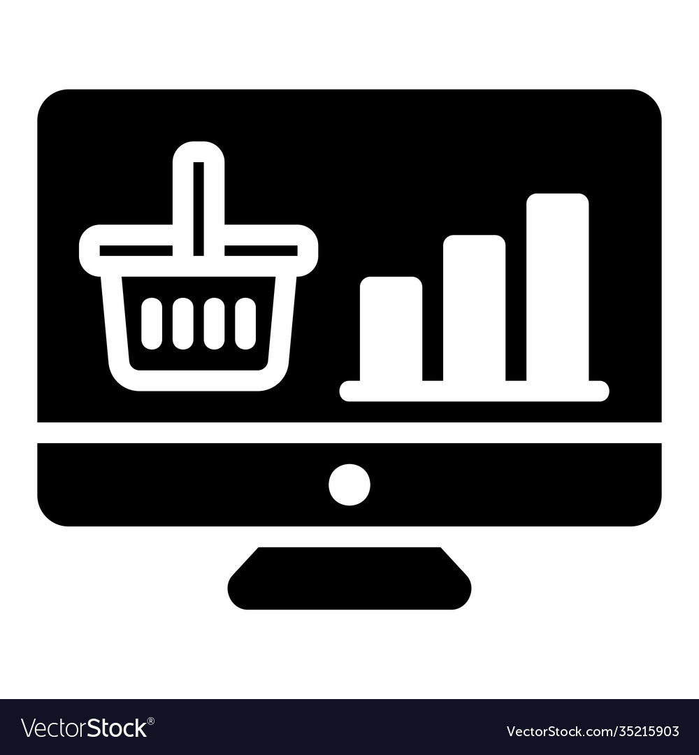 Sales analytic icon in solid style for any