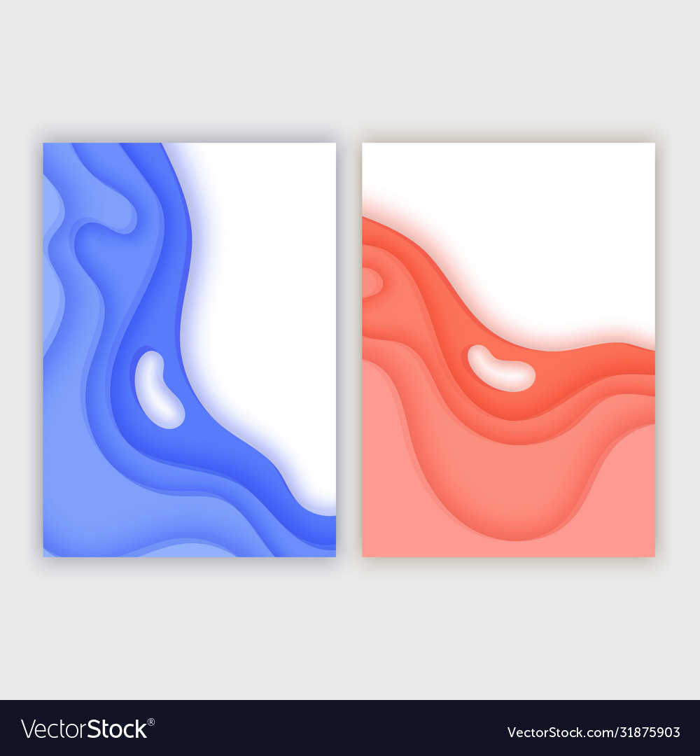 Set banners a4 format with 3d abstract
