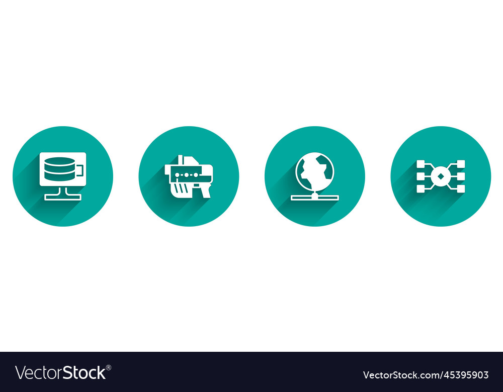 Set cloud database futuristic weapon global vector image Set cloud database futuristic weapon global