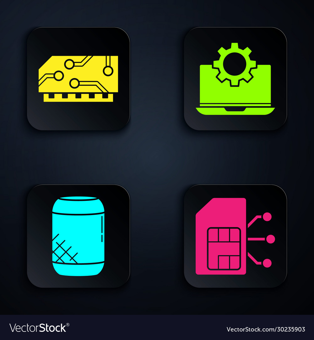 Setzen Sie Sim-Karte ram zufälligen Zugriff Speicher Stimme vector image Setzen Sie Sim-Karte ram zufälligen Zugriff Speicher Stimme
