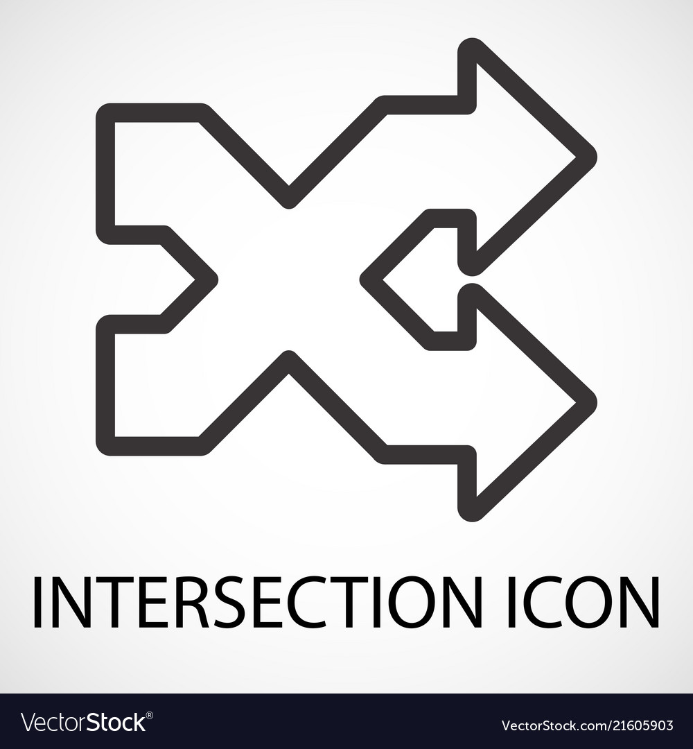 Simple intersection line art icon