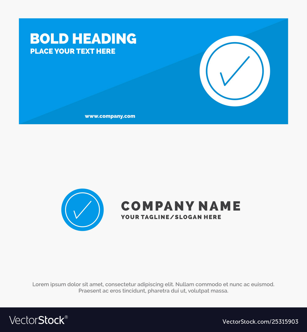 Tick interface user solid icon website banner vector image Tick interface user solid icon website banner