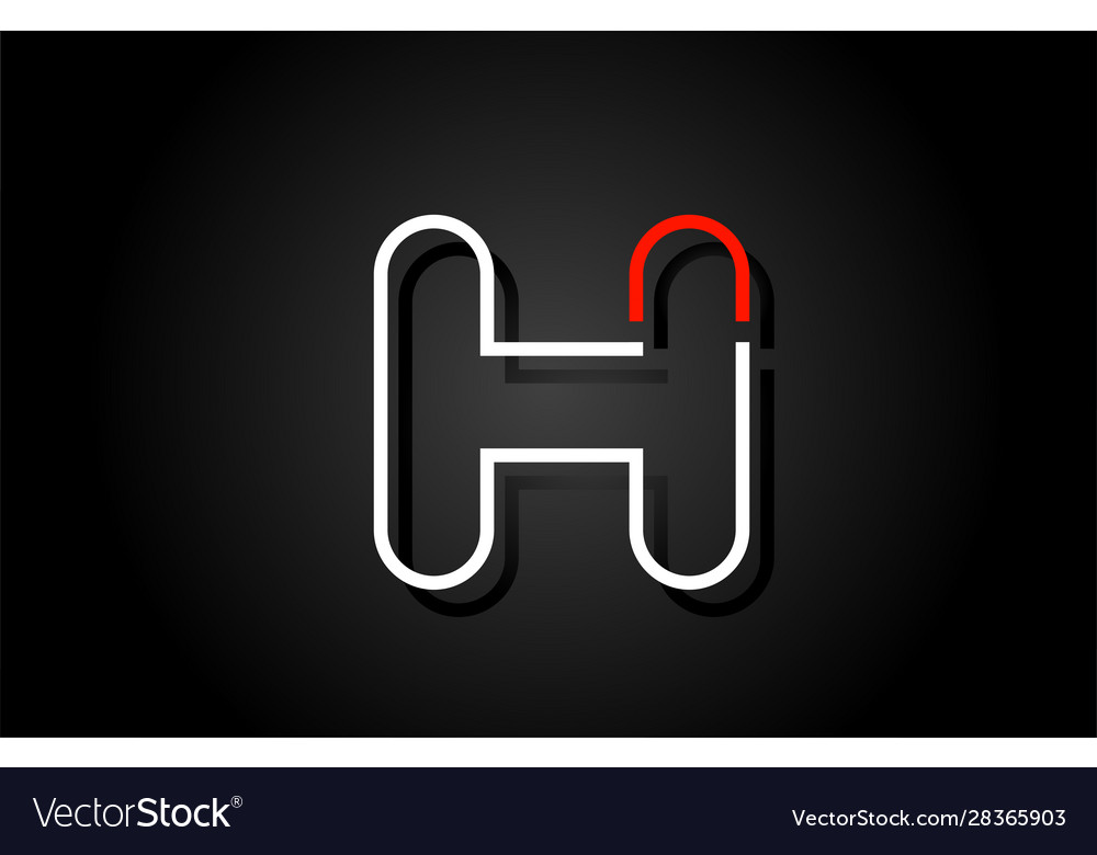 White red letter h alphabet logo design icon