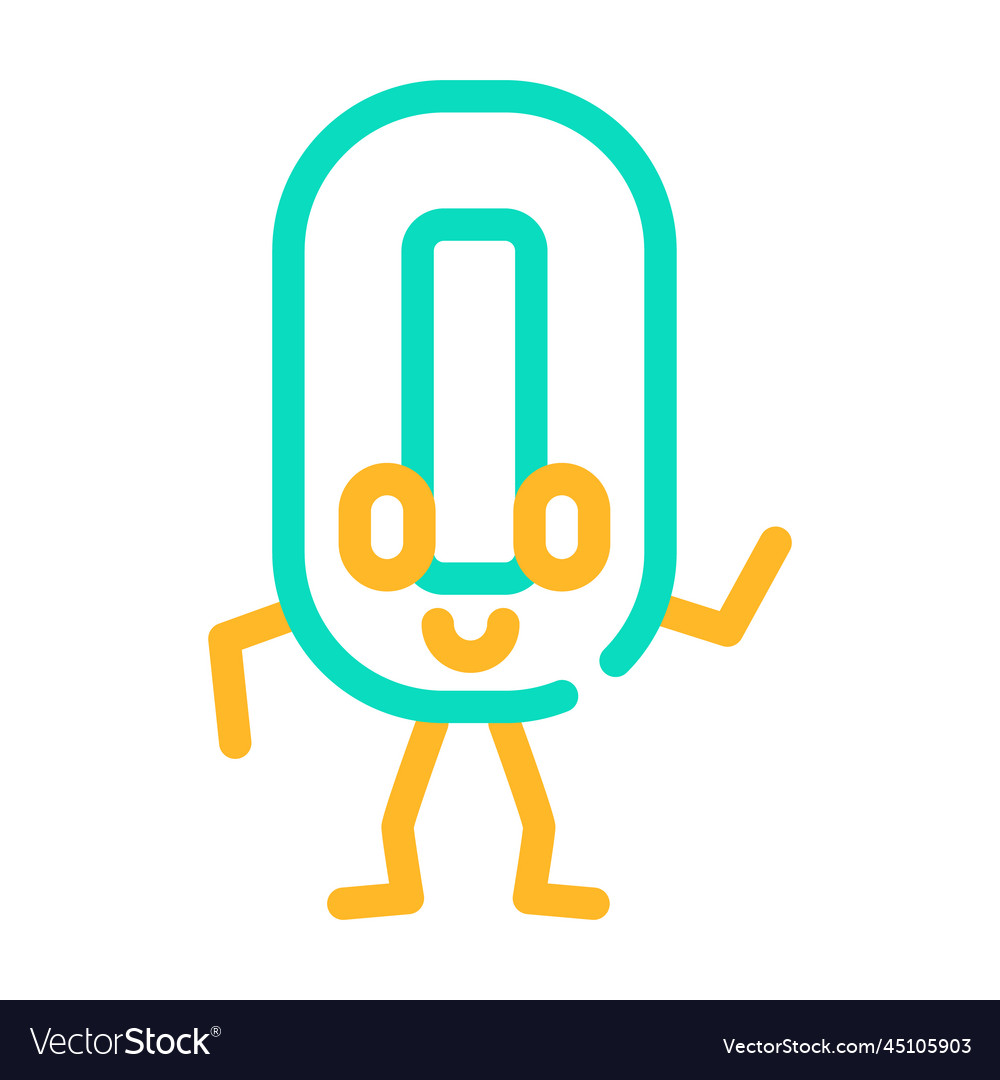 Zero number character color icon