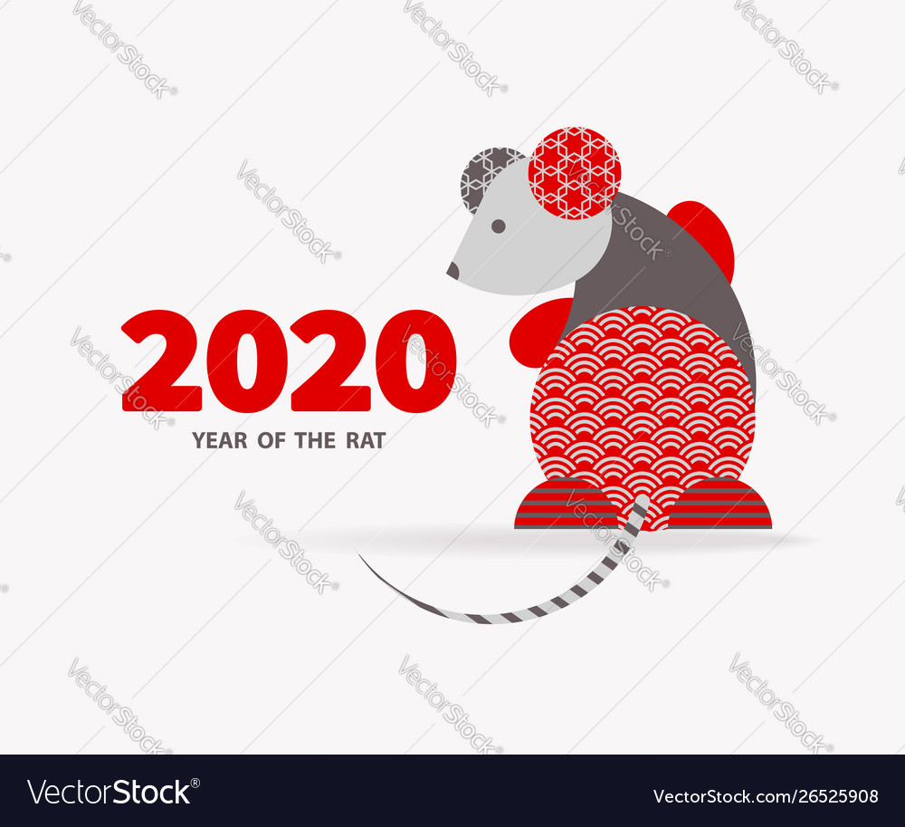 2020 year rat vector image 2020 year rat