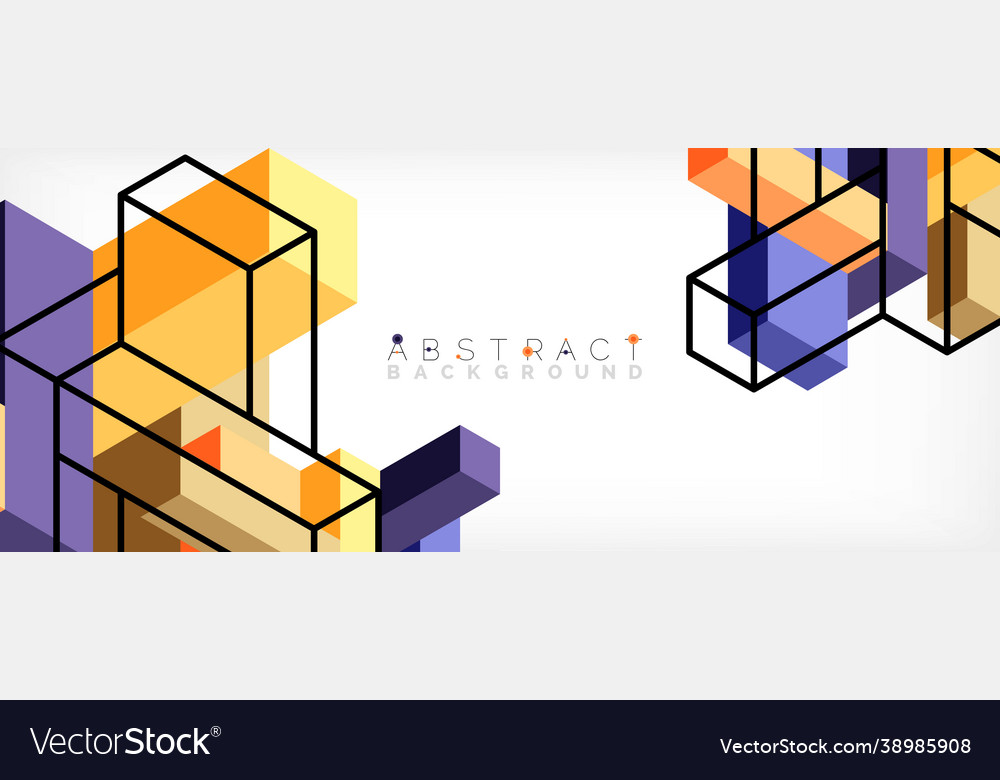 Abstract background 3d cubes cubic elements vector image Abstract background 3d cubes cubic elements