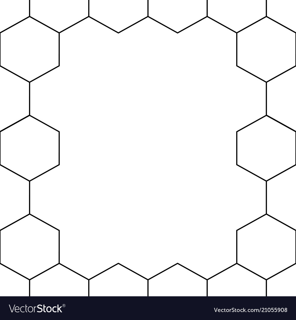 Download Black honeycomb hexagon border on white background