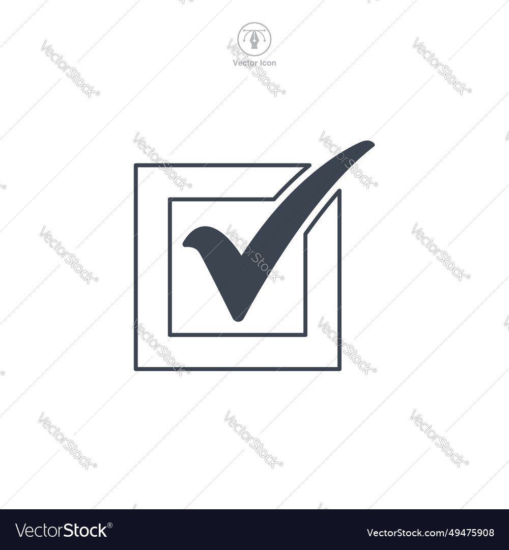 Check mark icon symbol isolated on white Vector Image