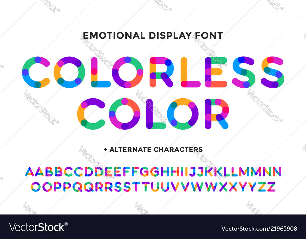 Colorful font colorful bright alphabet and font Vector Image