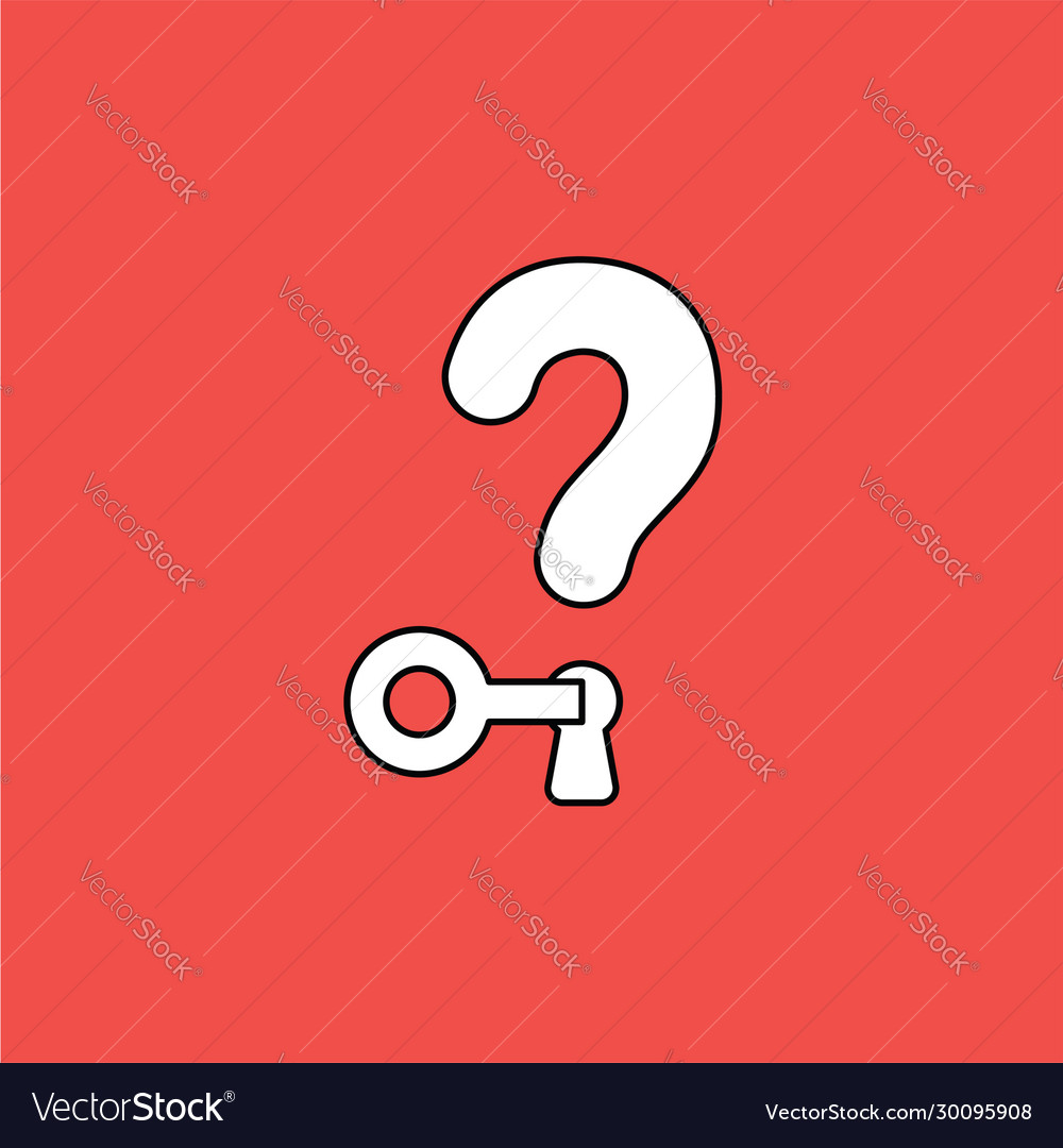 Concept question mark with key locking