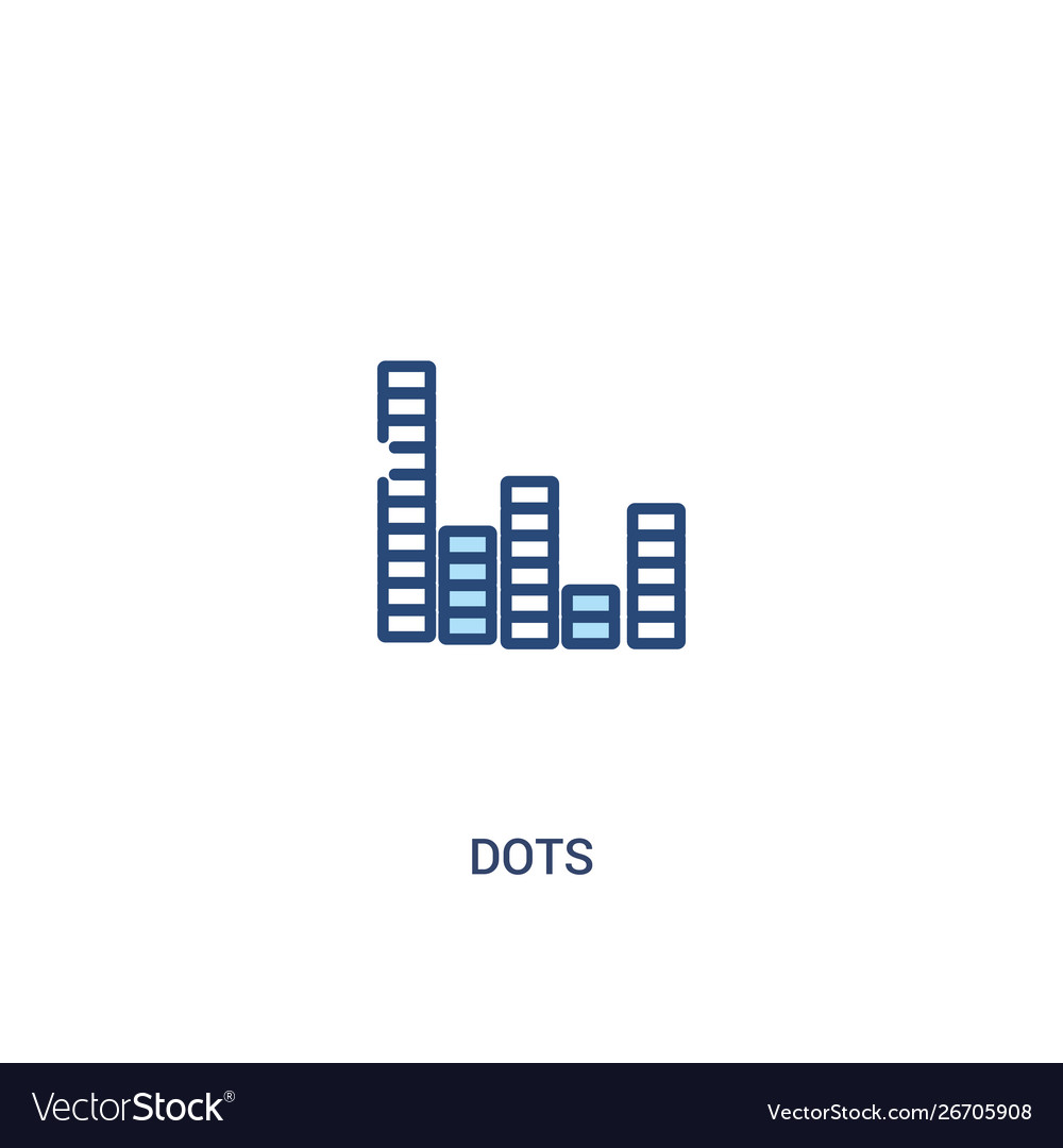 Dots concept 2 colored icon simple line element vector image Dots concept 2 colored icon simple line element
