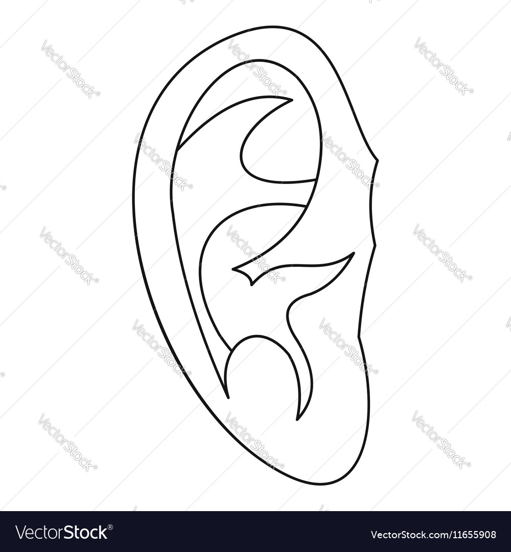 ear icon outline style royalty free vector image