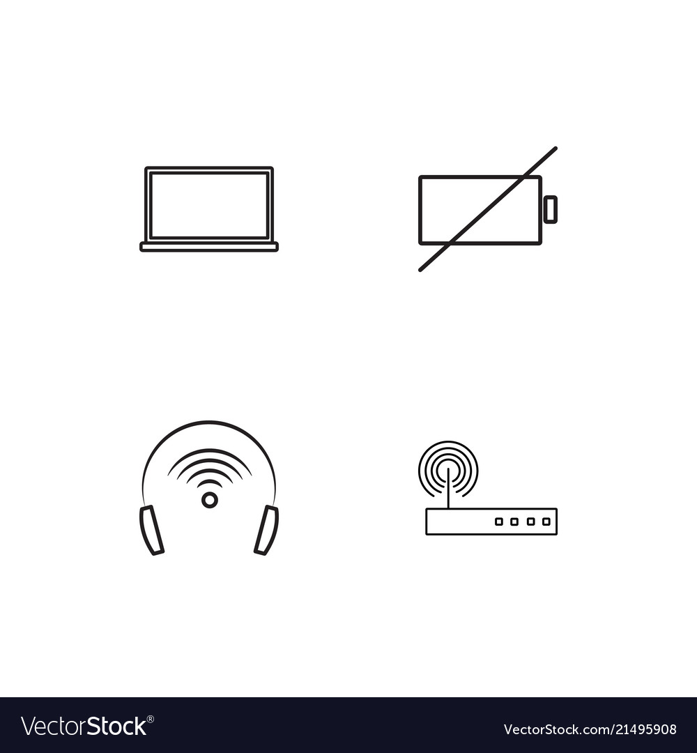 Electrical devices linear icons set simple