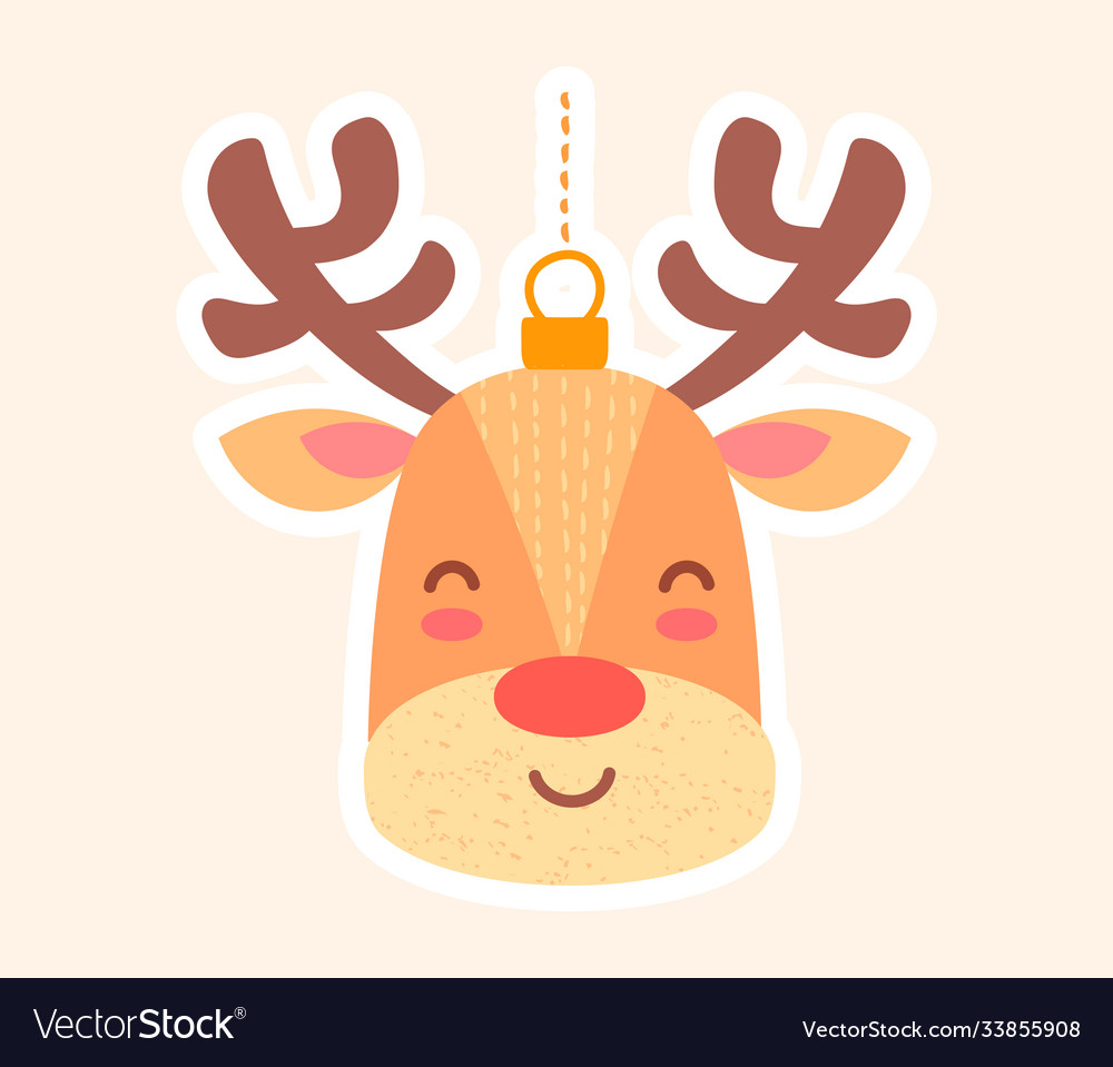 Festive christmas toy reindeer for tree