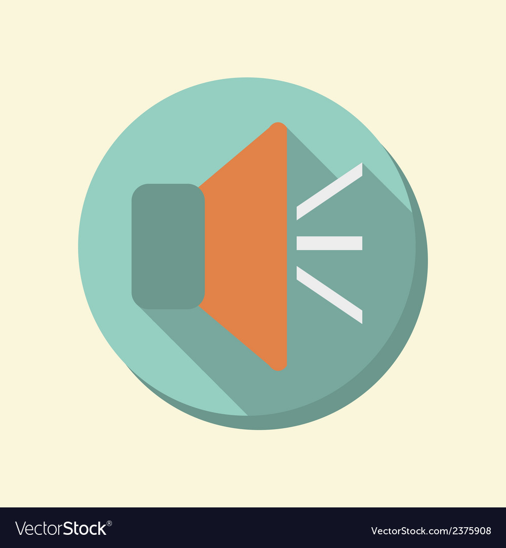 Flat circle web icon loudspeaker