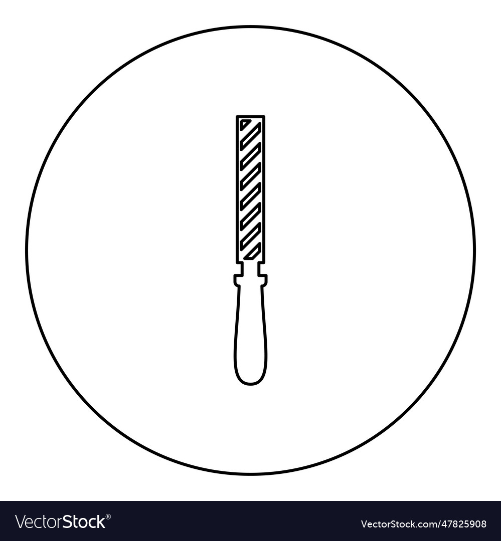 Hand file tool rasp instrument icon in circle Vector Image Hand file tool rasp instrument icon in circle