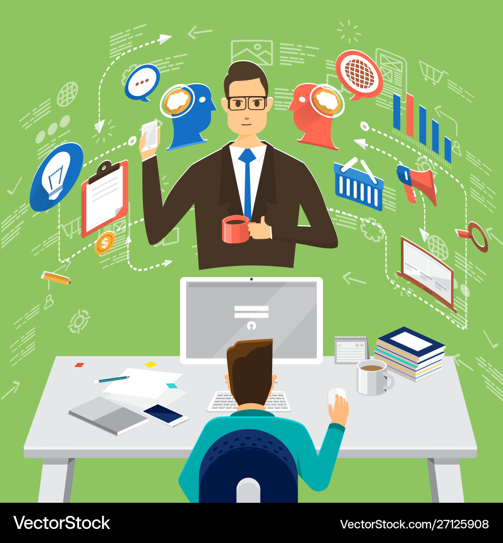 Isometric flat design concepts for business Vector Image