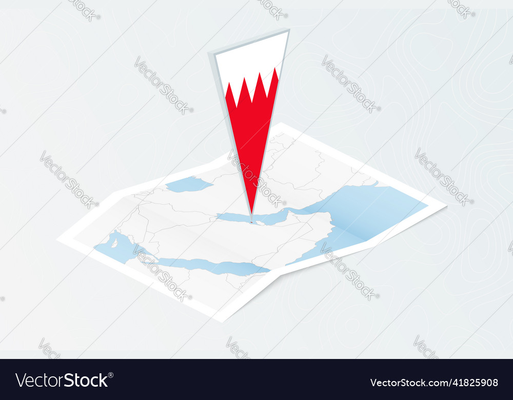 Isometric paper map of bahrain with triangular Vector Image Isometric paper map of bahrain with triangular