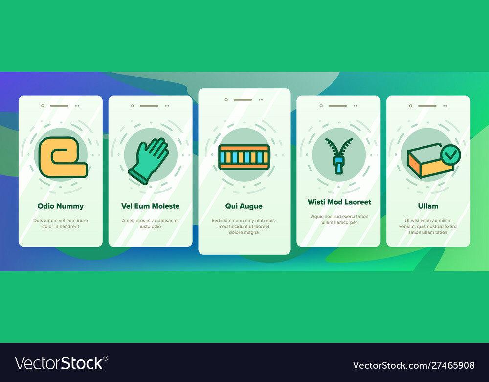Latex material items onboarding Vector Image Latex material items onboarding