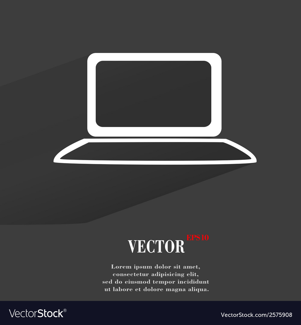 Notebook flat modern web button with long shadow