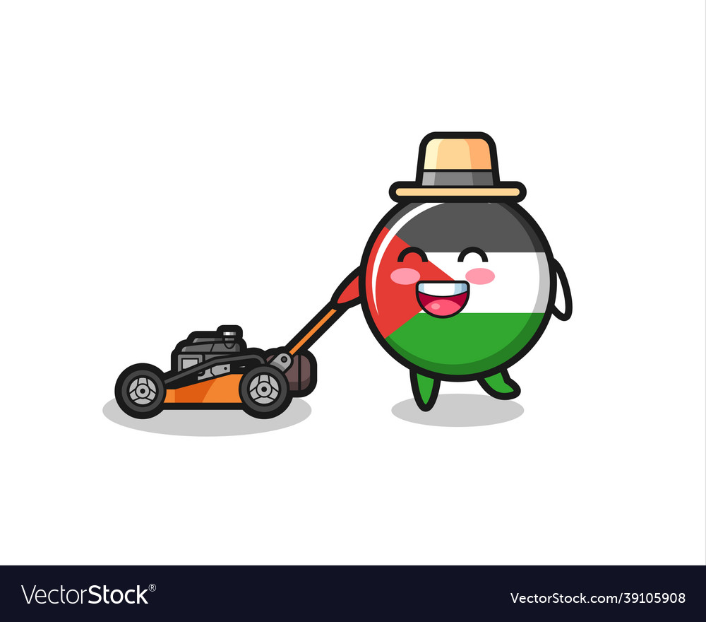 Palestine flag badge character using lawn