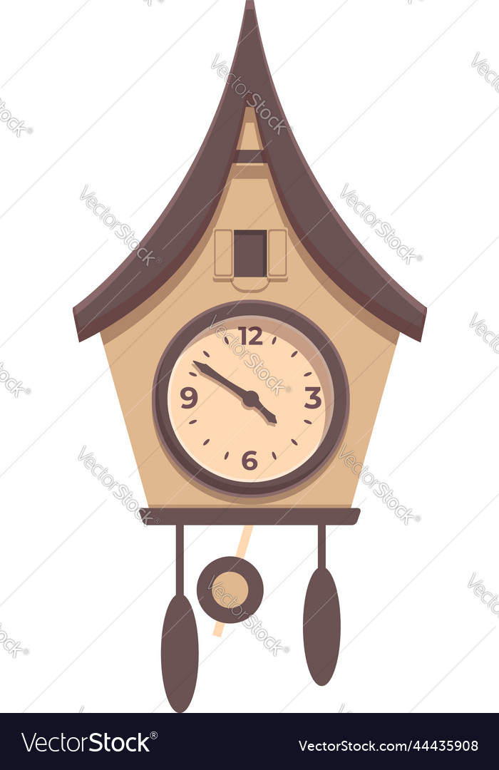 Pendulum cuckoo clock icon cartoon old Royalty Free Vector