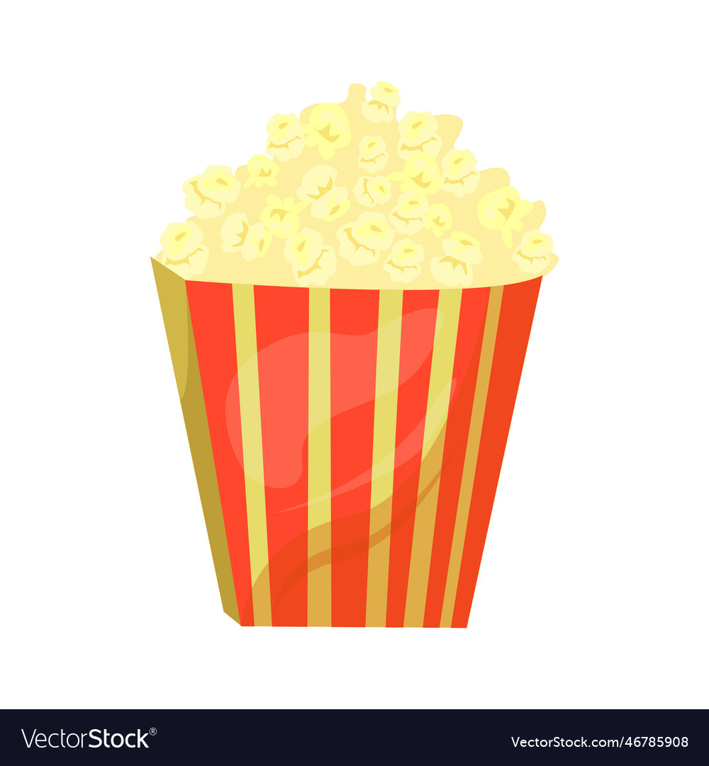 Popcorn in color cartoon style editable graphic Vector Image