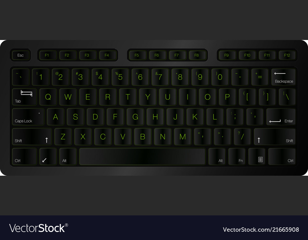 Realistic keyboard top view computer vector image Realistic keyboard top view computer
