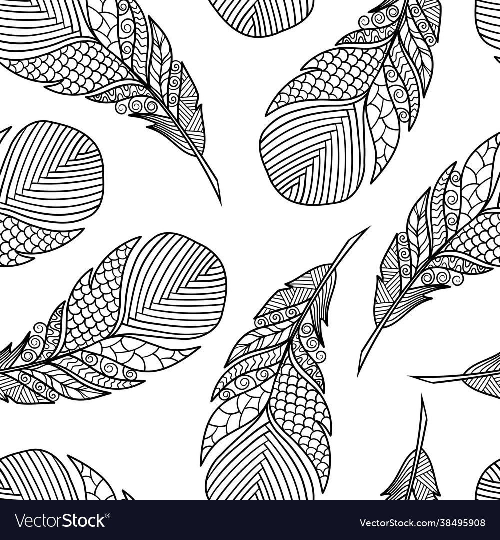 Seamless pattern with abstract zenart style vector image Seamless pattern with abstract zenart style