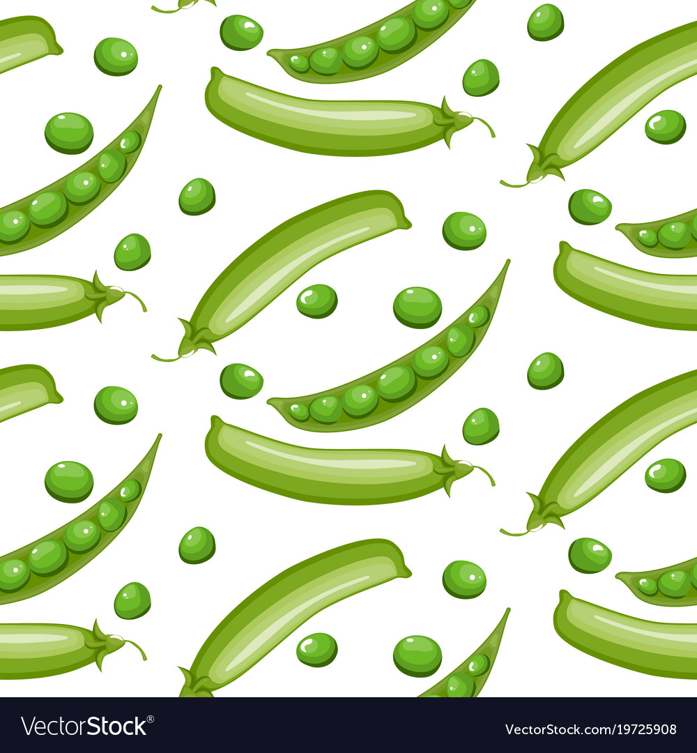Seamless pattern with green peas