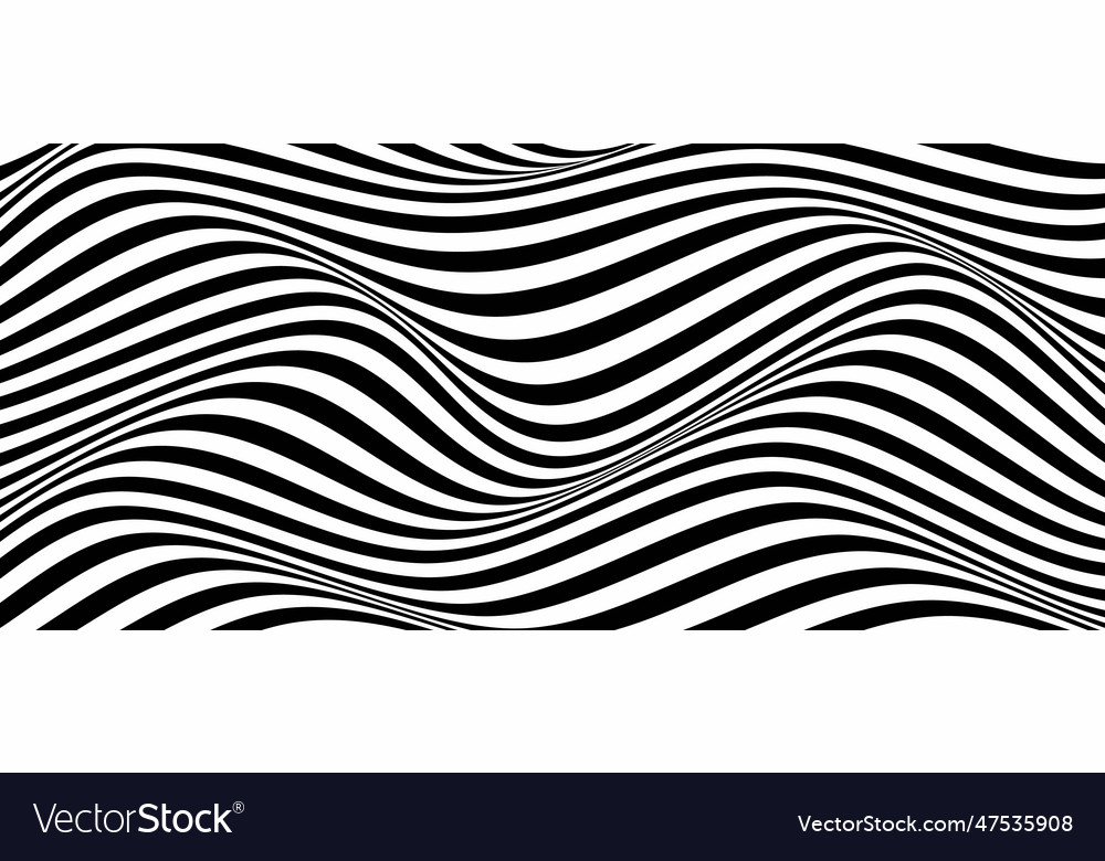 Wave of optical illusion abstract black and white