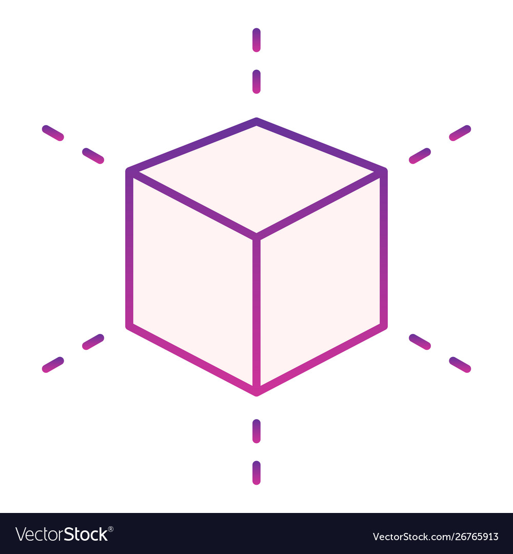 3d modeling cube flat icon square model violet