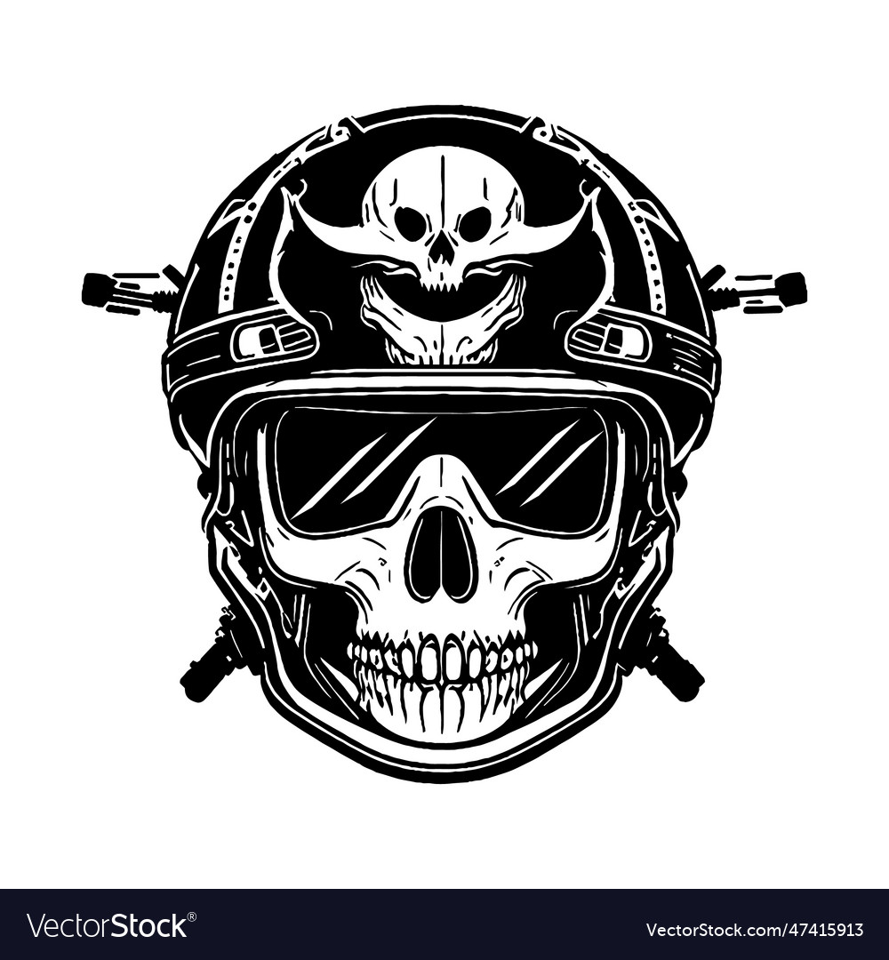 A troop helmet with mix of pirate Royalty Free Vector Image