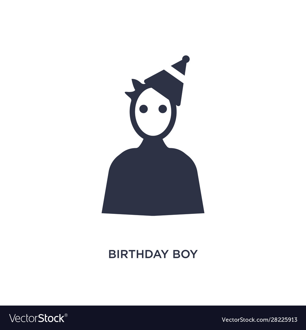 Birthday Boy Icon On White Background Simple Vector Image