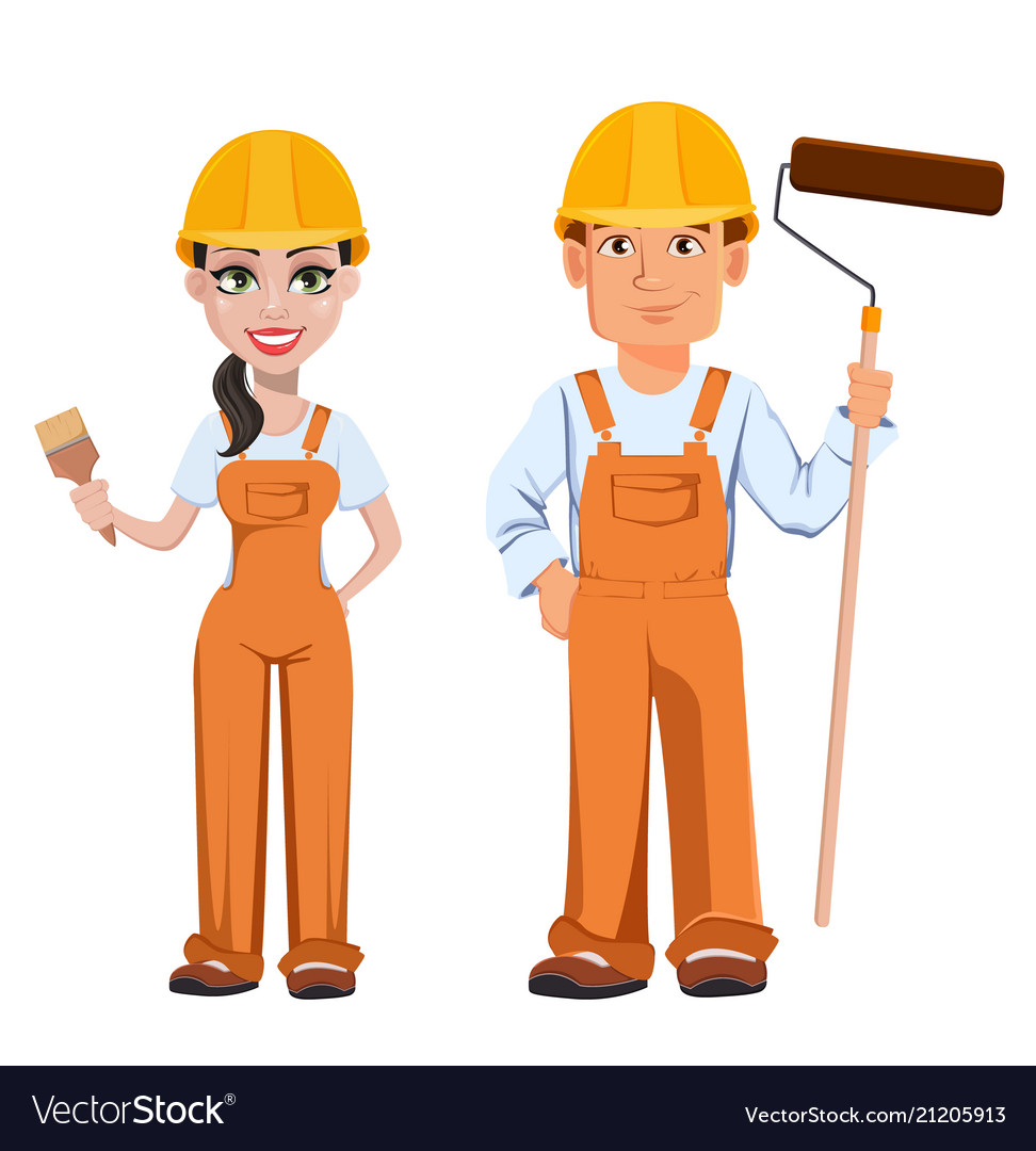 Builder man Royalty Free Vector Image - VectorStock