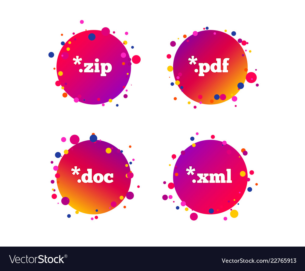 Document signs file extensions symbols