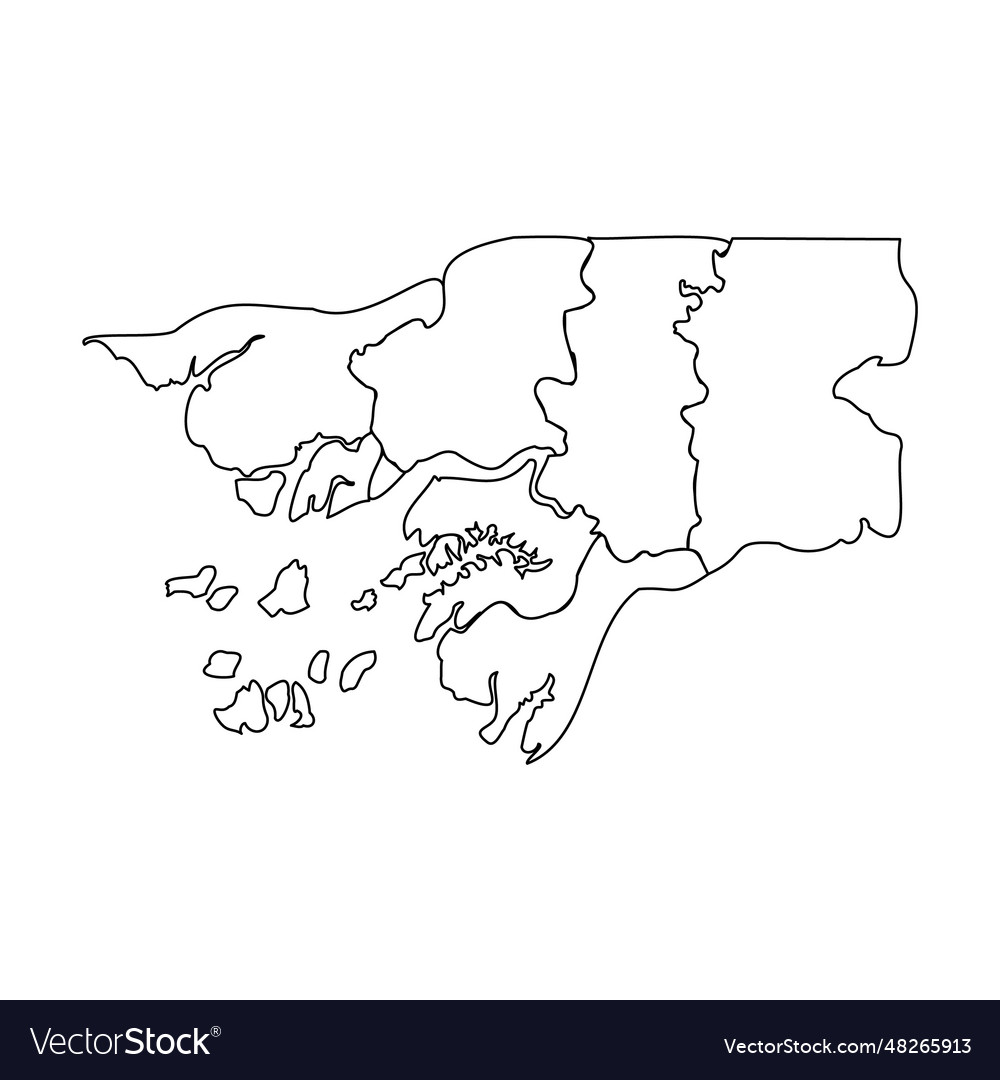 Doodle map of guinea bissau with states vector image Doodle map of guinea bissau with states