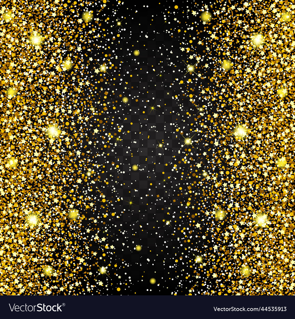 Effect of flying parts gold glitter luxury rich Vector Image