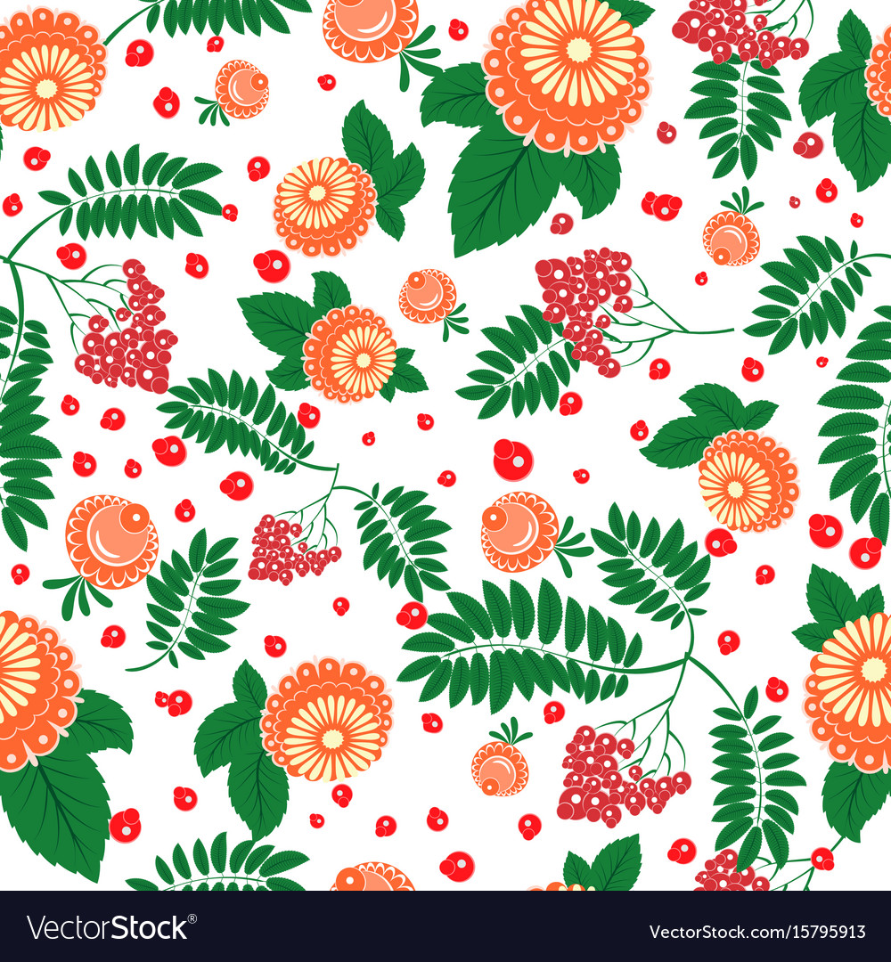 Floral seamless pattern in slavic national style